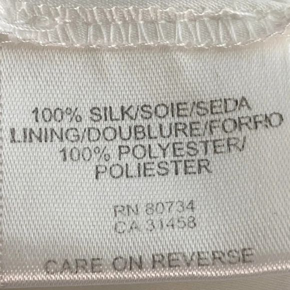 BCBGMaxAzria Green White Floral 100% Silk Strapless Maxi Dress Size 6 - Picture 8 of 10